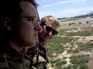 Figure 3: Captain B. Russell and Major S. Kitchener taking off from Komoro airfield in Timor Leste to carry out field investigations.